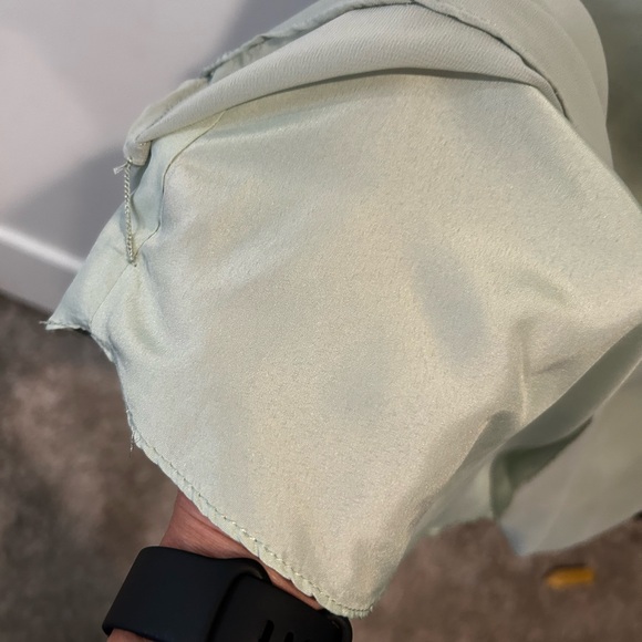 Azazie Sage Green Elegant Evening Gown with Tie Back in Teen Size 12 - Picture 10 of 13